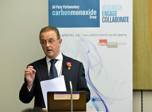 Chris Bielby speaks at an event