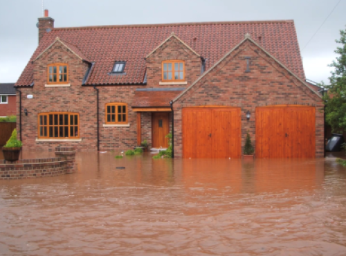 A flooded house