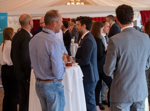 Guests mingling in room