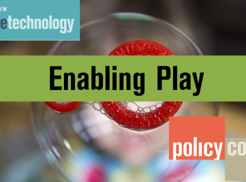 All-Party Parliamentary Group for Assistive Technology; Enabling Play; Policy Connect; background image of bubbles