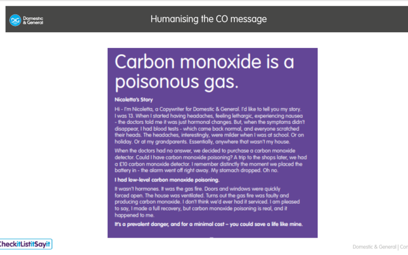 "Carbon Monoxide is a poisonous gas" D&G info sheet