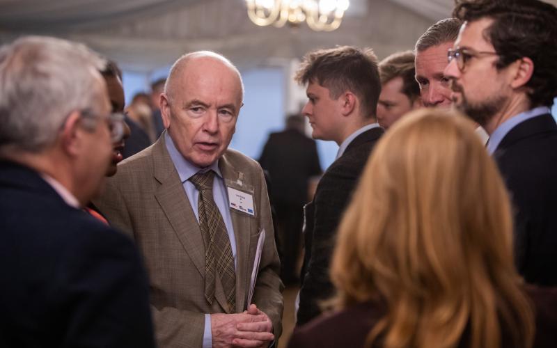 Jack Dromey MP speaking with event attendees