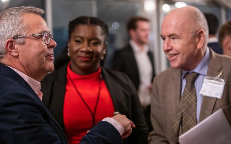 Jack Dromey MP speaking with event attendees