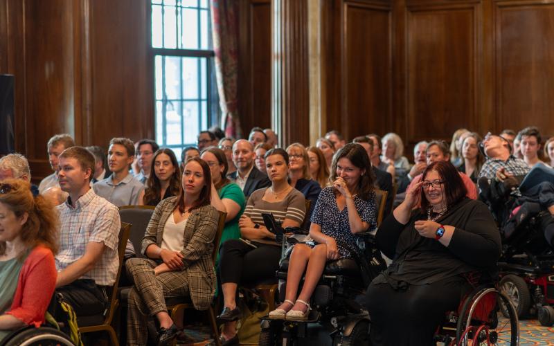 Audience listening to speeches