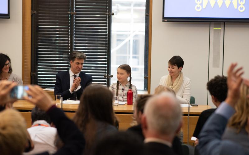 Greta Thunberg with APPG Climate Change panel