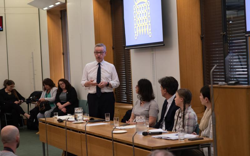 Michael Gove MP addresses Greta Thunberg