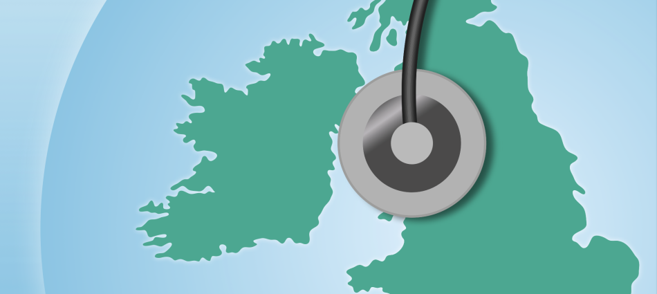Picture of a globe with a stethoscope