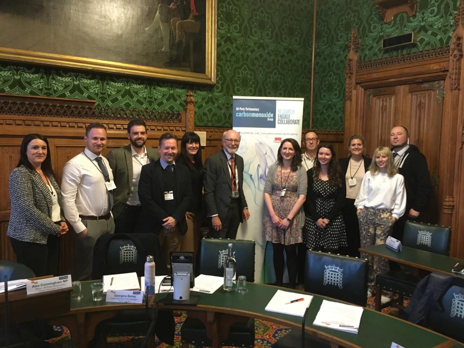 Photograph of the CO Safety at Festivals attendees in the House of Commons