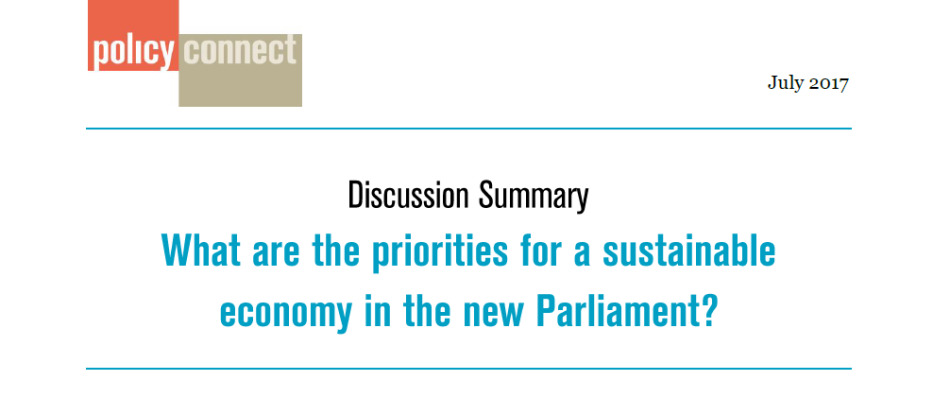 What are the priorities for a sustainable economy in the new Parliament