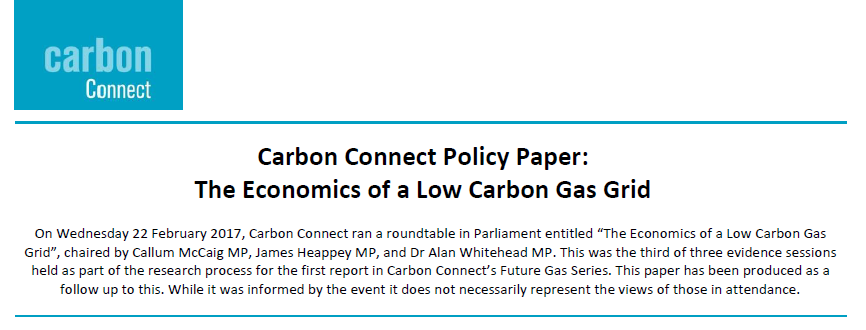Carbon Connect The Economics of a Low Carbon Gas Grid